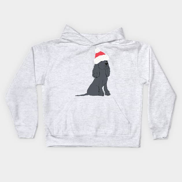 Black Christmas Cocker Spaniel Kids Hoodie by JunkyDotCom